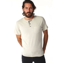 Load image into Gallery viewer, AVON Light Striped Henley Tee