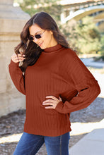 Load image into Gallery viewer, Basic Bae Full Size Ribbed Exposed Seam Mock Neck Knit Top