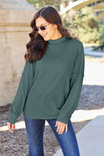 Load image into Gallery viewer, Basic Bae Full Size Ribbed Exposed Seam Mock Neck Knit Top