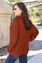 Load image into Gallery viewer, Basic Bae Full Size Ribbed Exposed Seam Mock Neck Knit Top