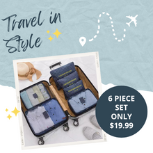 Load image into Gallery viewer, TRAVEL IN STYLE Packing Cubes ~ Suitcase Packing Organizers ~ 6 piece set!
