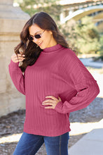 Load image into Gallery viewer, Basic Bae Full Size Ribbed Exposed Seam Mock Neck Knit Top