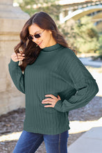 Load image into Gallery viewer, Basic Bae Full Size Ribbed Exposed Seam Mock Neck Knit Top