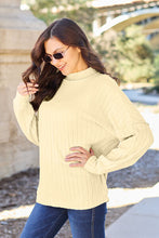Load image into Gallery viewer, Basic Bae Full Size Ribbed Exposed Seam Mock Neck Knit Top