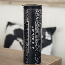 Load image into Gallery viewer, RIDGEFIELD Connecticut Map Tumbler in Matte Black