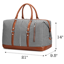 Load image into Gallery viewer, WEEKENDER Canvas Bag in Black Stripe
