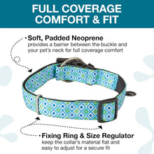 Load image into Gallery viewer, RETRO BLUE Max &amp; Molly Urban Pets Smart ID Dog Collar - Soft Neoprene, QR Tag (NEW)
