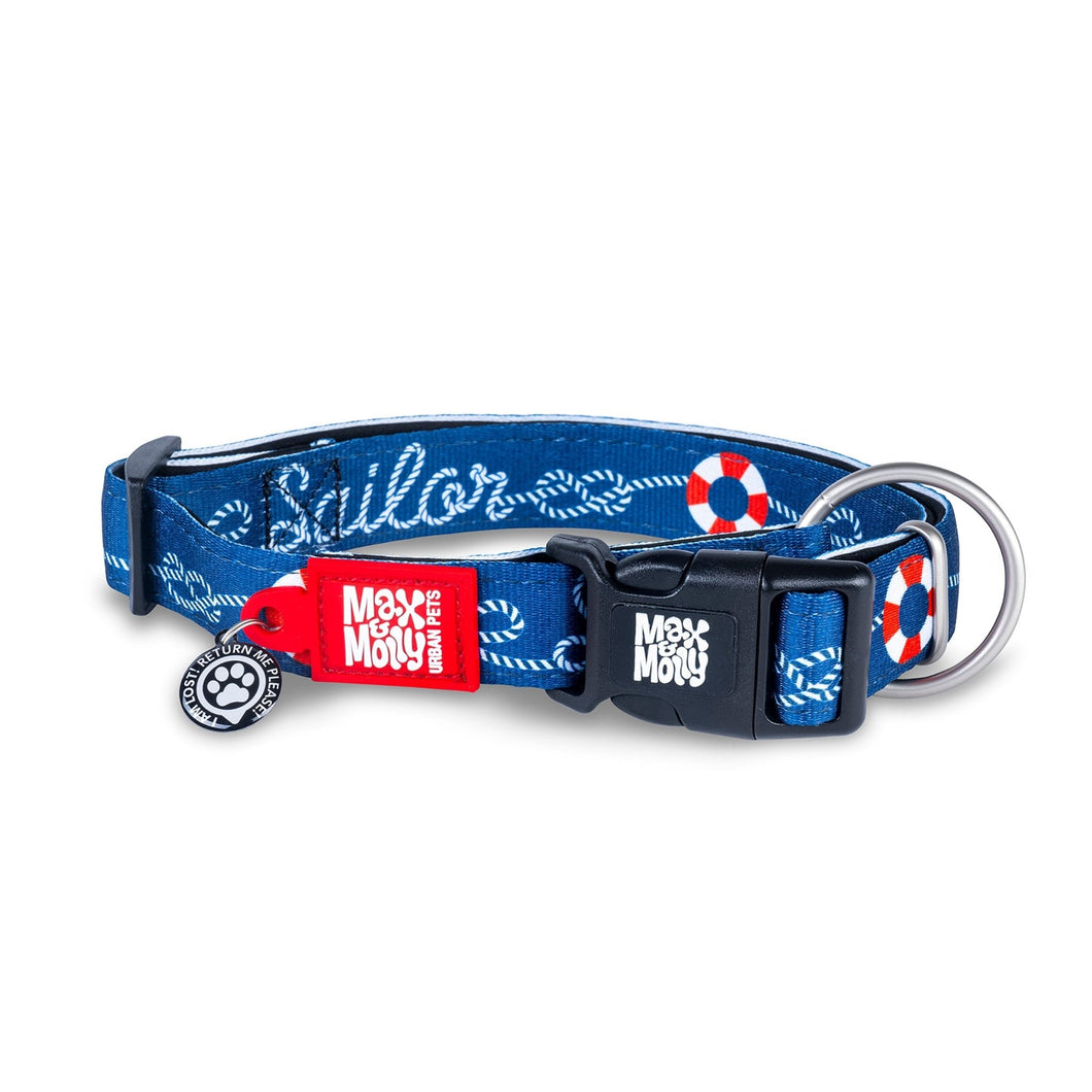 SAILOR Max & Molly Urban Pets Smart ID Dog Collar - Soft Neoprene, QR Tag (NEW)