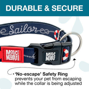 SAILOR Max & Molly Urban Pets Smart ID Dog Collar - Soft Neoprene, QR Tag (NEW)