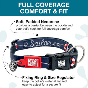 SAILOR Max & Molly Urban Pets Smart ID Dog Collar - Soft Neoprene, QR Tag (NEW)