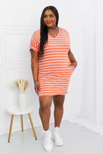 Load image into Gallery viewer, Zenana Full Size Striped V-Neck Pocket Dress
