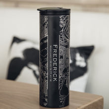 Load image into Gallery viewer, FREDERICK Maryland Map Tumbler in Matte Black
