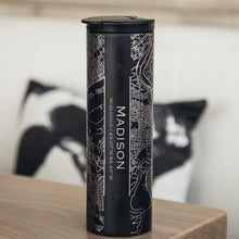 Load image into Gallery viewer, MADISON Wisconsin Map Tumbler in Matte Black
