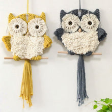 Load image into Gallery viewer, Hand-Woven Tassel Owl Macrame Wall Hanging
